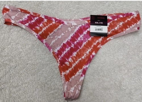 NWT No Boundaries Cotton Blend Thong Panty Size XXL Multicolor Tie Dye Design - Picture 1 of 4