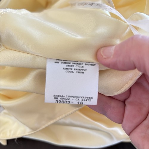 90s Gunne Sax Jessica McClintock Butter Yellow Halter Prom Formal Dress Sz 9/10 - Picture 10 of 12