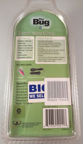 The Bug Bluetooth Headset and 12V/24V Charger - Pink - Bild 2 von 2