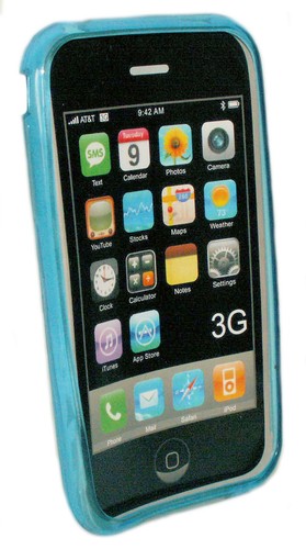 Silikon TPU Handy Cover Case Schutzhülle Hülle Blau für Apple iPhone 3 3G 3Gs - Bild 3 von 12