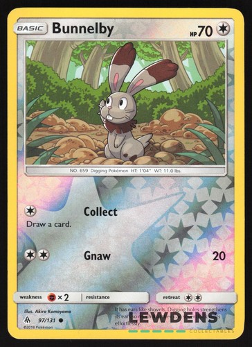 Bunnelby - 97/131 - Reverse Holo Common - Forbidden Light - Pokemon Card - Picture 1 of 2