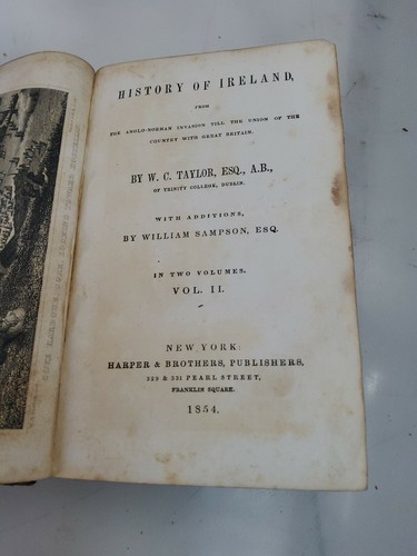 History of Ireland  1854 Ohio school library w/ maps Antique w.c. Taylor  - Picture 8 of 9