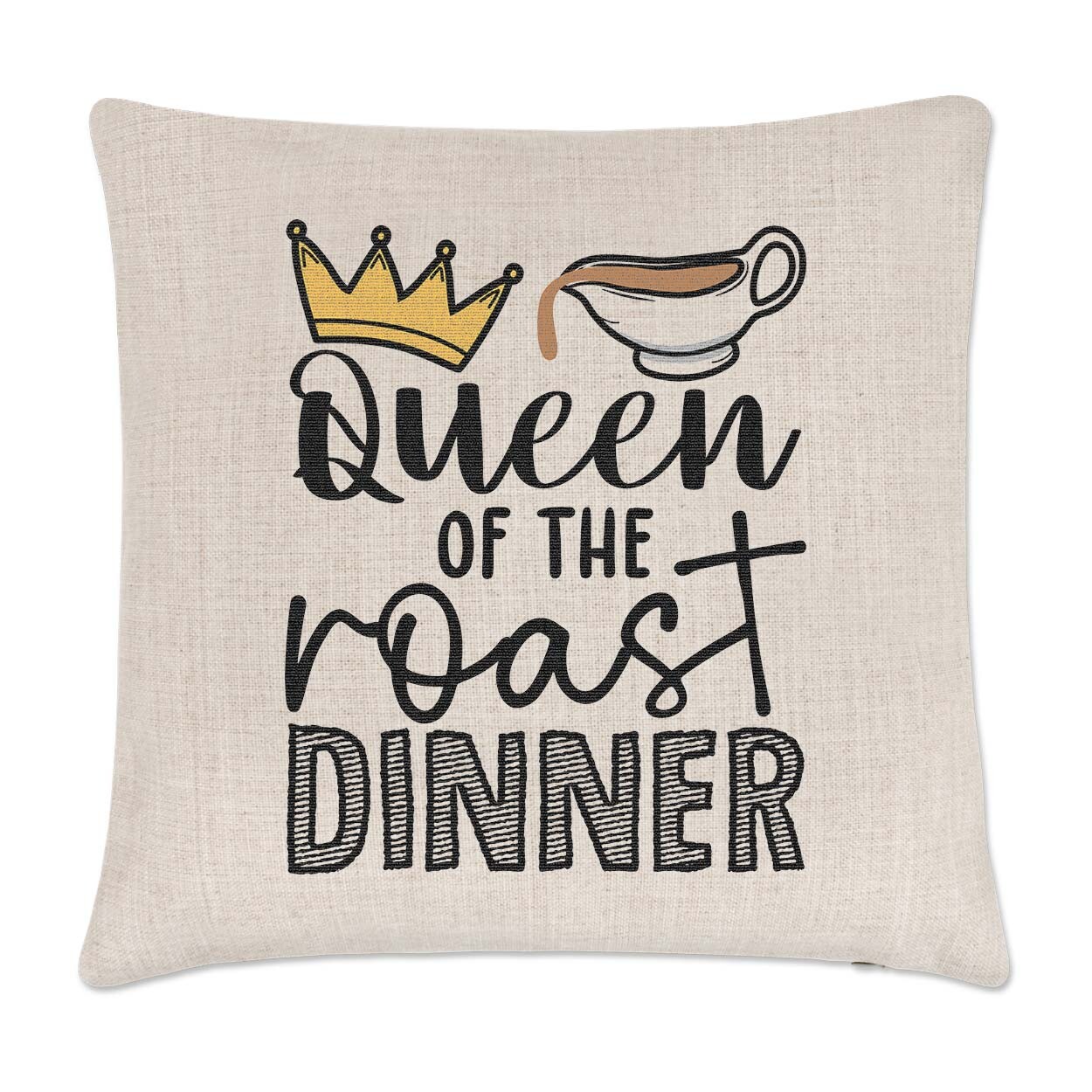 Queen Of The Roast Dinner Cushion Cover Pillow Mum Mothers Day Best Awesome