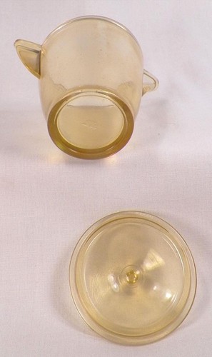 Akro Agate Play Time Tea Set Amber Depression Glass in Orig Box Vintage Child's - Picture 5 of 9