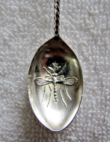Rohrkolben Drachenfliege Sterlingsilber Demitasse Löffel - Bild 3 von 3