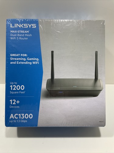 Linksys - MAX-STREAM AC1300 Dual-Band Mesh Wi-Fi 5 Router - Black - Picture 1 of 4