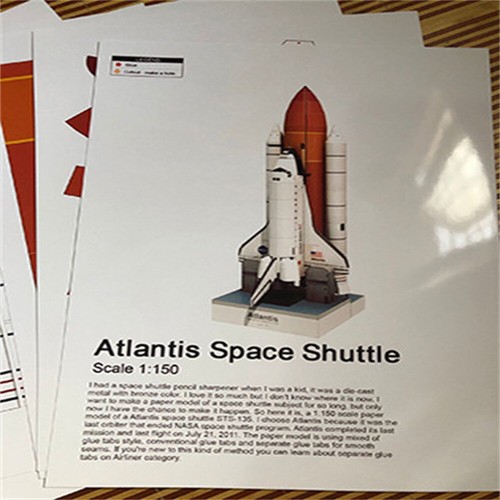 Unassembled 1/150 Space Shuttle Atlantis Paper Model Handmade Space Rocket Craft - Picture 12 of 12