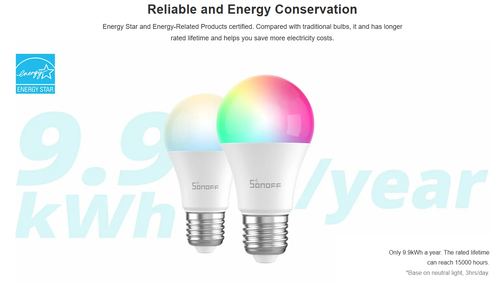 SONOFF B05-B-A60 LED RGB Smart Light Bulb Remote Control Link to Phone App - Picture 2 of 11