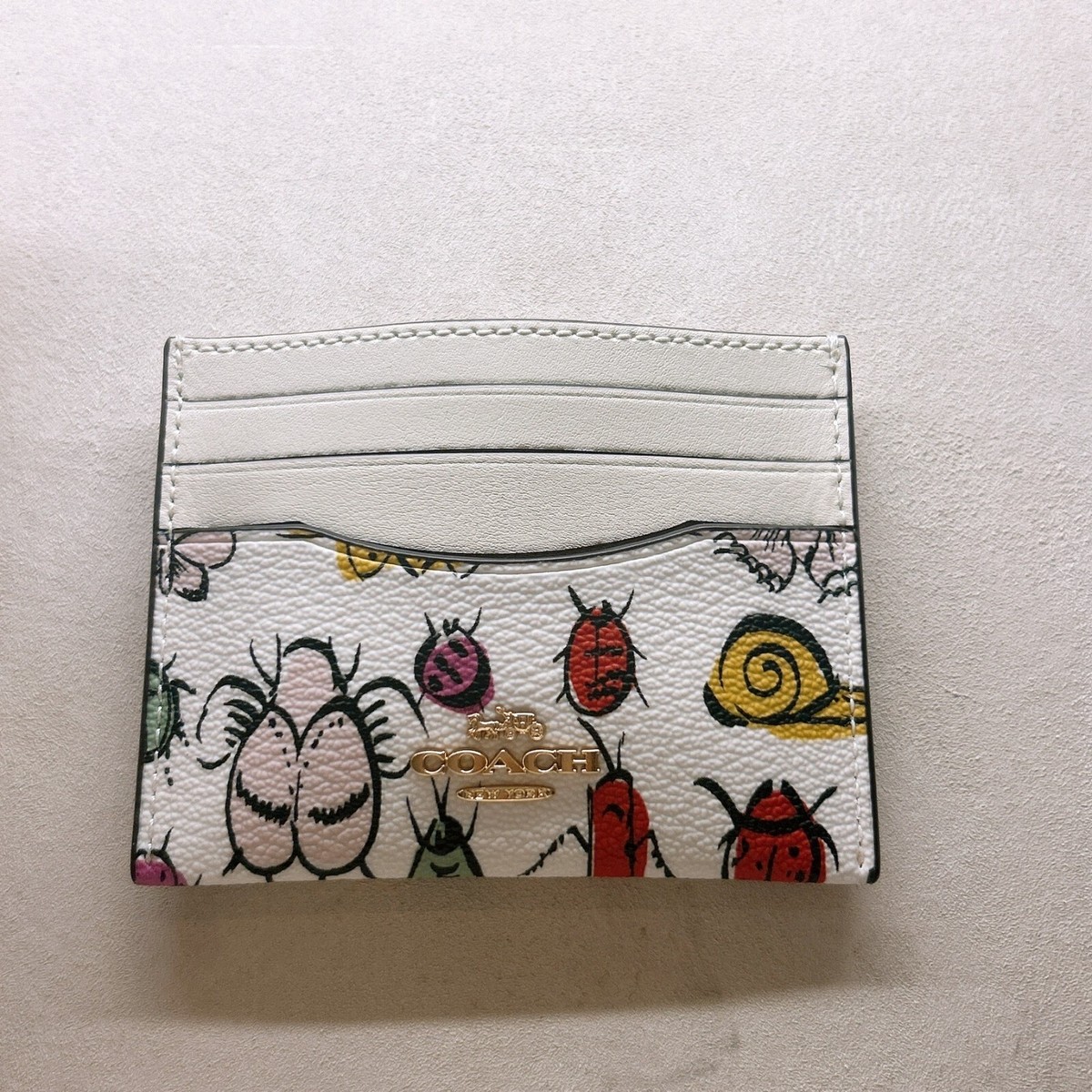 NWT Coach Slim Id Card Case In Signature Canvas With Floral