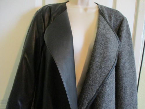 Cappotto TG L Lafayette 148 FUMO lana/pelle $998 nuovo con etichette - Foto 9 di 9