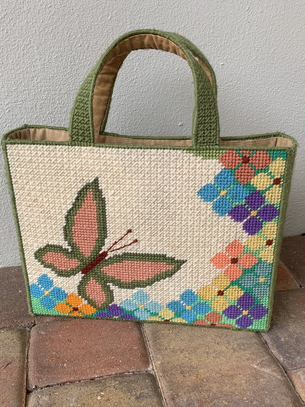 70s needlepoint bag