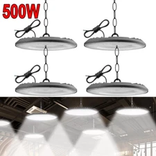 4Pack 500W UFO Led High Bay Light Commercial Industrial Warehouse Garage Light 