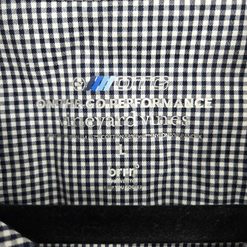 Vineyard Reben unterwegs Performance Knopf Herren Größe Large schwarz weiß Gingham - Bild 4 von 8