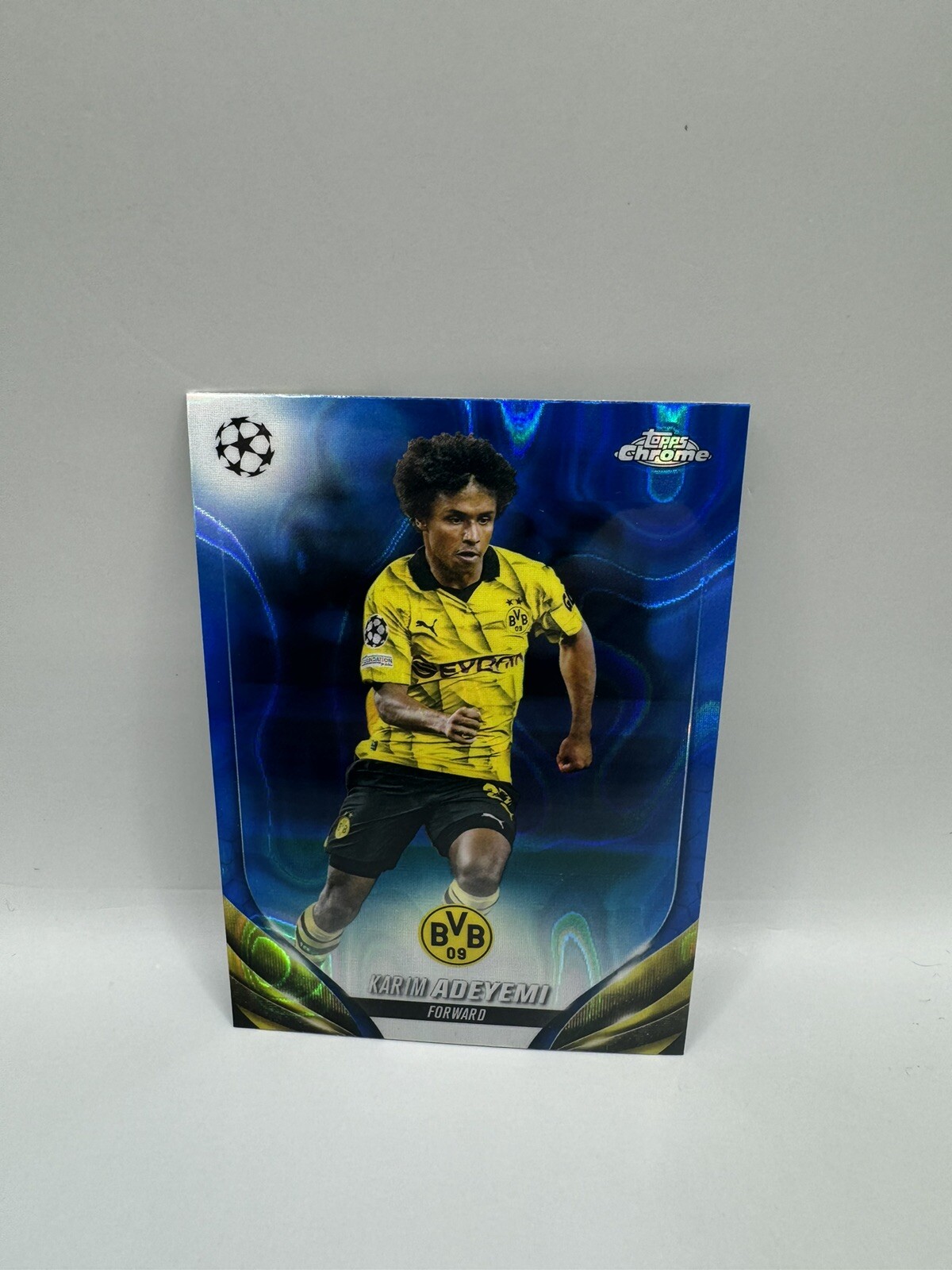 2023-24 Topps Chrome UEFA Club Blue Lava Refractor #73 Karim Adeyemi