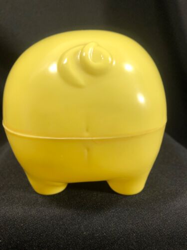 Vintage Bank~ Piggy Bank~ Yellow Pig W/Tipping Hat~ Westland Plastics - Picture 5 of 9