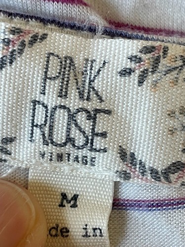 Rosa Rose T Shirt M Gestreift Kurzarm - Bild 3 von 7
