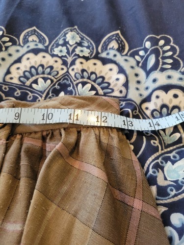 Vintage Halston III Skirt Womens Size 4 Brown Plaid 2 Button Front Designer - Bild 9 von 10