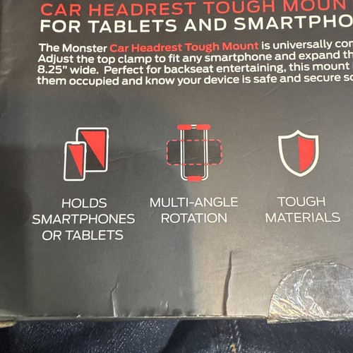 Monster Universal Car Headrest Tough Mount For Tablets And Smartphones - NEW - Picture 7 of 14
