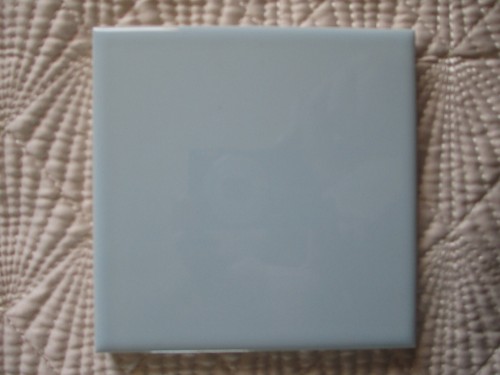 VINTAGE WENZEL GLOSSY BLUE CERAMIC WALL TILE SQUARE 4-1/4" X 4-1/4 - Picture 3 of 8