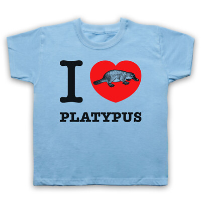 I LOVE PLATYPUS DUCK BILLED TIERRECHTSLIEBHABER KINDER KINDER T-SHIRT