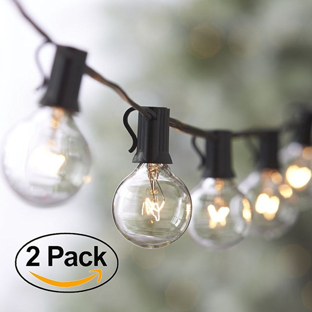 50ft String Outdoor Waterproof Globe Light Bulbs Vintage Backyard Patio Lights