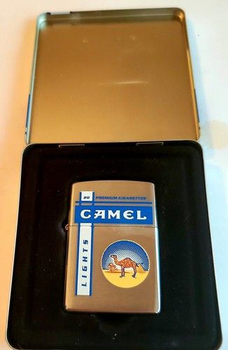 Zippo Camel 20 Filters Z 504 1999 100 Made Brushed Chrome special tin & insert - Picture 9 of 15