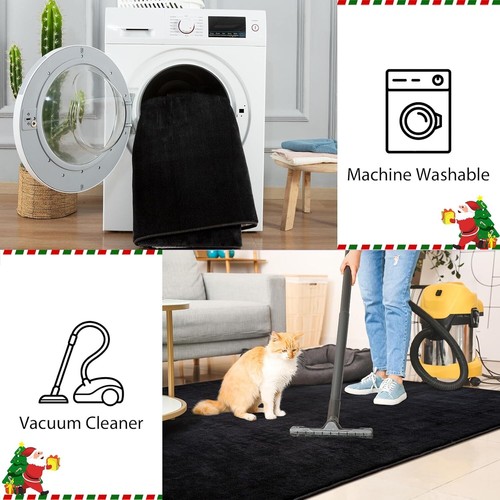 Cozy 5x7 Memory Foam Black Rug for Living Room & Bedroom - Luxurious Decor - Picture 7 of 9