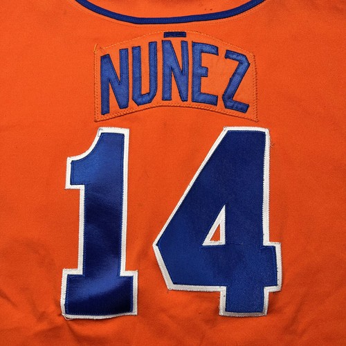 Vtg New York Mets Jersey Size M, Made In USA, Mesh Button-Up #14 Nuñez - Picture 7 of 10