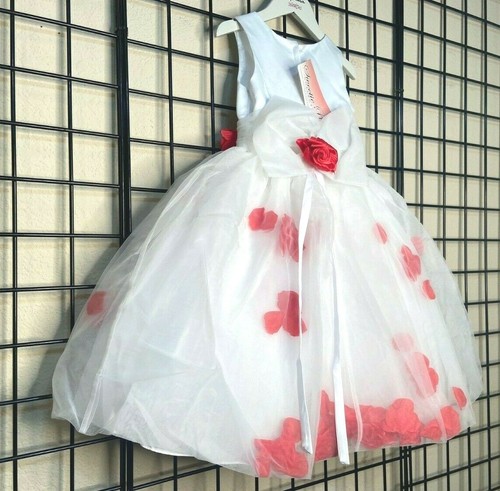 NWT Super Plush White/Red Petal Sweetie Pie Pageant/Party/Formal Gown 3-Fit 4/5Y - Picture 5 of 12