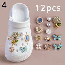 Craft For Crocs Shoes Accessory Pearl Shoes Flower Buckle Decor Detachable Charm