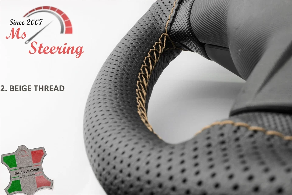 PERF. CUBIERTA VOLANTE CUERO PARA RILEY ELF COSTURA NEGRA Foto 2 de 4