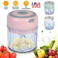 Electric Cordless Garlic Chopper Meat Grinder Crusher for Nut Fruit Vegetable