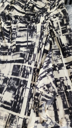 Lafayette 148 New York 100% Silk Size 8 Abstract A- Line Skirt Ivory/Black NWT - Picture 12 of 14
