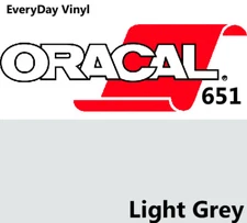 12"x5' - Light Grey - Oracal 651 - shiny Adhesive Vinyl-Craft Hobby Sign Cutters