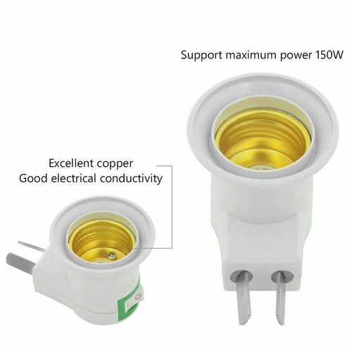 E27 Lamp Base LED Light Male Socket to US EU Type Plug Adapter Converter GL846 - Picture 4 of 14