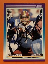 RUSS GRIMM HOF Signed HOGS 1990 Score #205 Redskins Pitt Panthers Autograph Auto