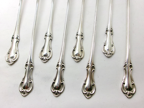 ❤️ SET 8 STERLING INTERNATIONAL "JOAN OF ARC - ICED TEA SPOONS, No Monogram - Picture 2 of 5