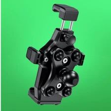 Anti-Vibration Motorcycle Phone Mount with 1" Ball Head One-Handed 360° Rotation