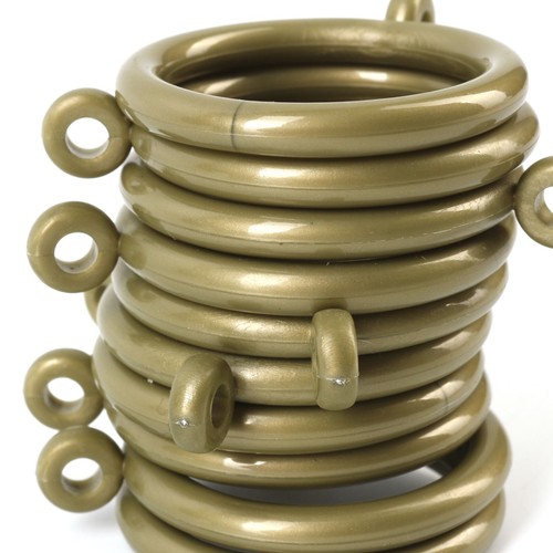 PLASTIC CURTAIN ROD RINGS SMALL-LARGE Pole Loop Hook Rail Grey/Silver/Gold Sets - Picture 12 of 13