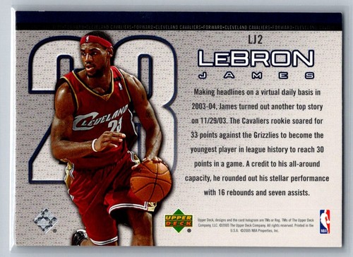 2005-06 Upper Deck LeBron James #LJ2 - Cleveland Cavaliers - Picture 2 of 2