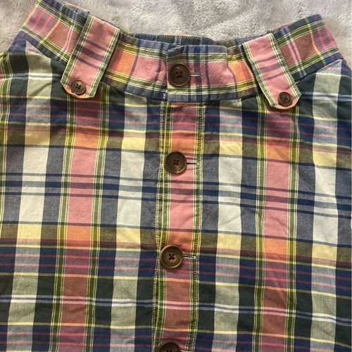 Ralph Lauren karierter adretter Midirock Kreis A-Linie Knopfleiste ausgestellt mit Taschen 4 - Bild 2 von 13
