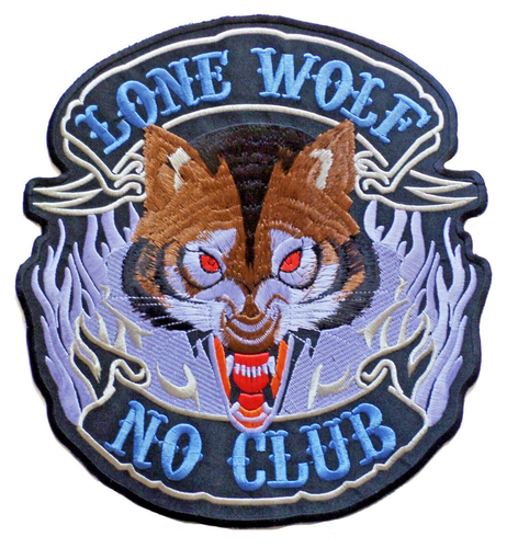 Ecusson patche dorsal dos grande taille lone wolf no club patch DIY grand - Imagen 2 de 2