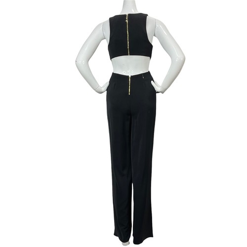 NBD X Naven Jumpsuit Women Sz XS Black Madeline Criss cross Side Cutout Nwt $228 - Picture 2 of 10