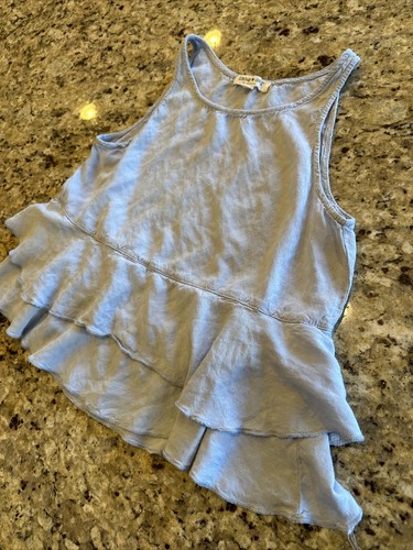 Living Doll Boho Halter Top Tank Women’s Shirt Baby Doll Blue Ruffles Size S - Picture 3 of 14