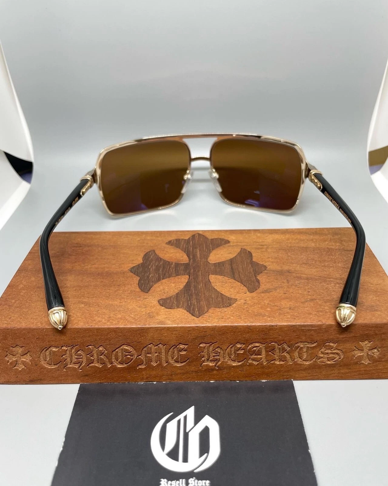 😎 New Chrome Hearts AIR JERK GP-BK-P  67 □ 15 - 131 Black Gold