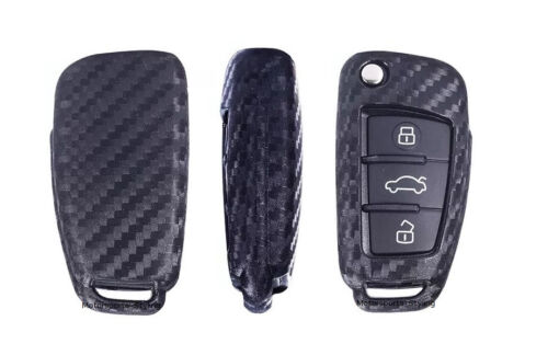 Cover chiave flip telecomando fibra di carbonio per custodia Audi fob guscio di protezione pelle s58ck - Foto 5 di 6