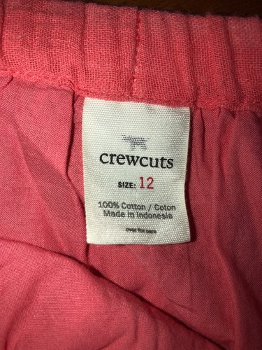 J Crew Crewcuts Girls Orange Coral Drawstring Waist Skirt Sz 12 - Picture 2 of 2