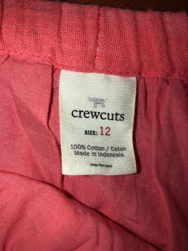 J Crew Crewcuts Girls Orange Coral Drawstring Waist Skirt Sz 12 - Image 2 of 2