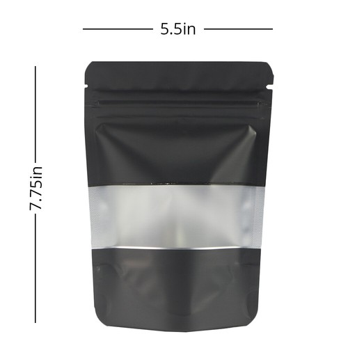 Bolsas de embalaje seguras para alimentos negros Bolsas de almacenamiento a prueba de olores Bolsa de pie con ventana - Imagen 12 de 14