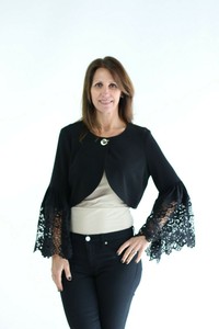 Joseph-Ribkoff-Black-Lace-Bell-Sleeves-1-Button-Closure-Cropped-Jacket-183133